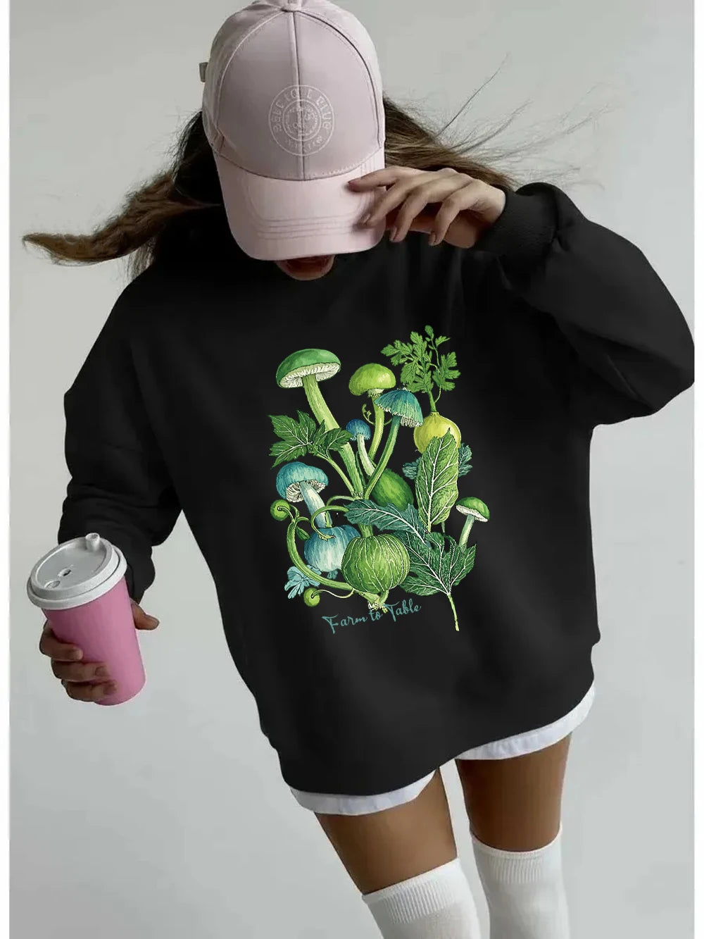 Sweat-shirts imprimés « De la ferme à la table » pour femmes