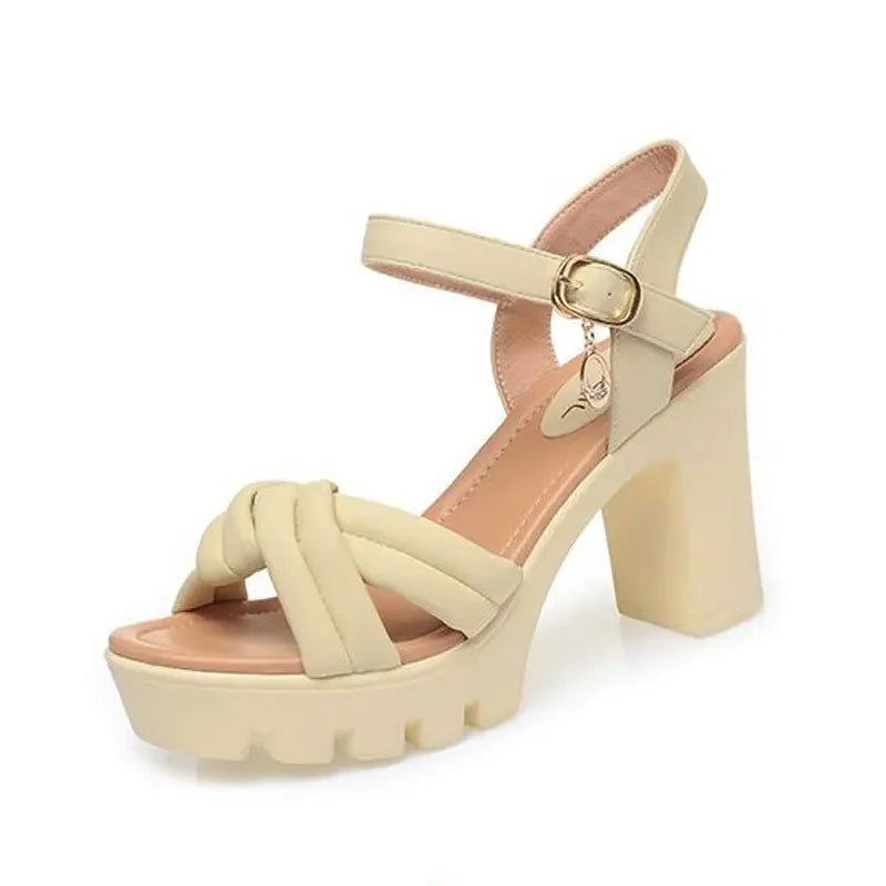 Sandale de mode en cuir talons pour femmes