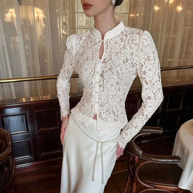 Chemise transparent et dentelle pour femmes