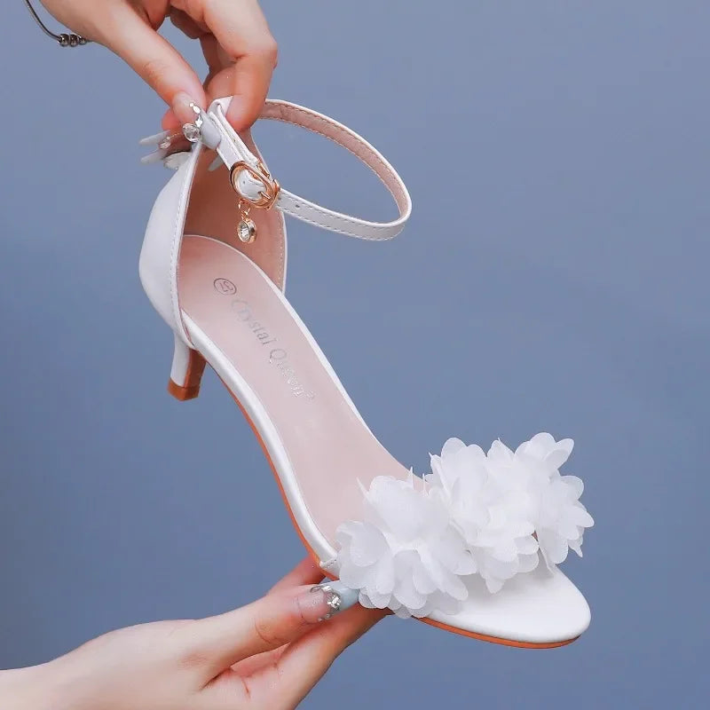 Sandales à fleurs en dentelle pour femmes