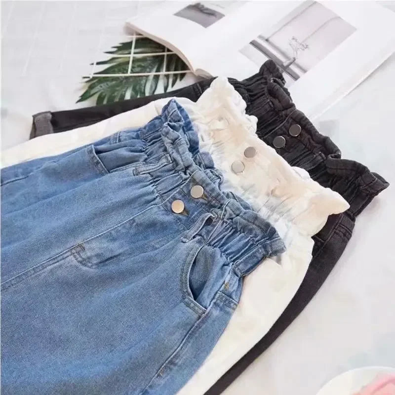 Shorts en jean amples coupe trapèze pour femmes