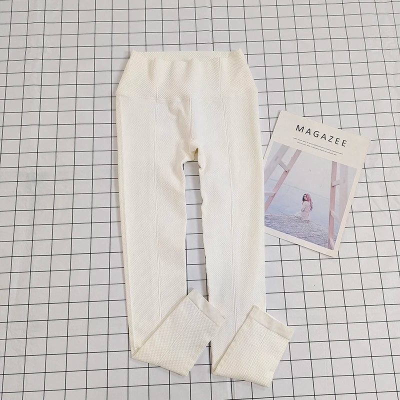 Leggings de yoga à pois en tricot sans couture pour femmes