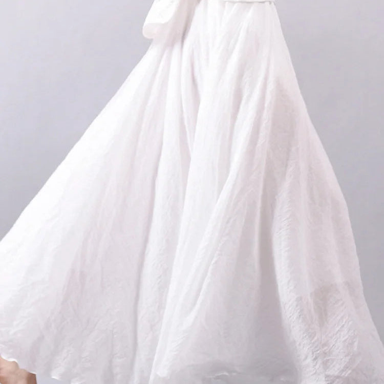 Jupe maxi en lin taille haute pour femmes