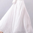 Jupe maxi en lin taille haute pour femmes