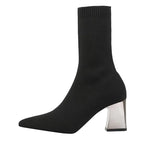 Bottines extensibles en tricot de haute qualité pour femmes