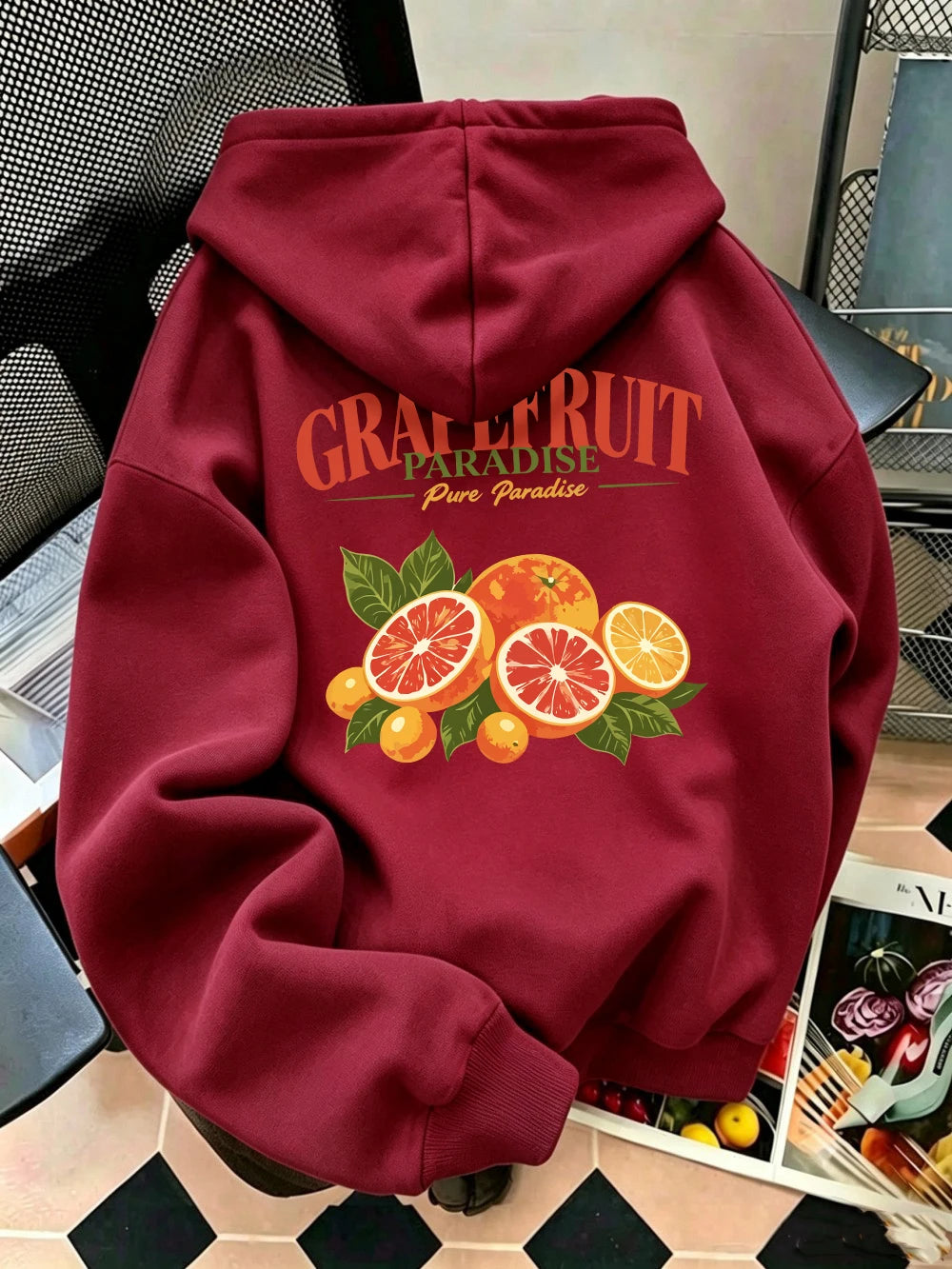 Sweat à capuche Grapefruit Paradise Prints pour femmes