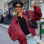 Veste en cuir PU pour femmes