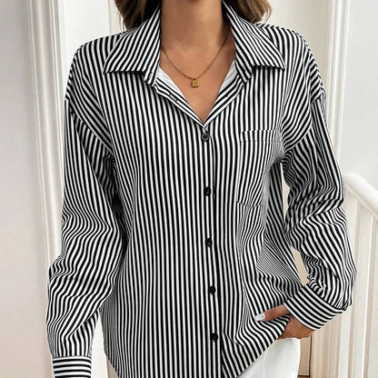 Chemisier femme ample à rayures classiques