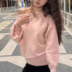 Pull tricoté à manches longues pour femmes