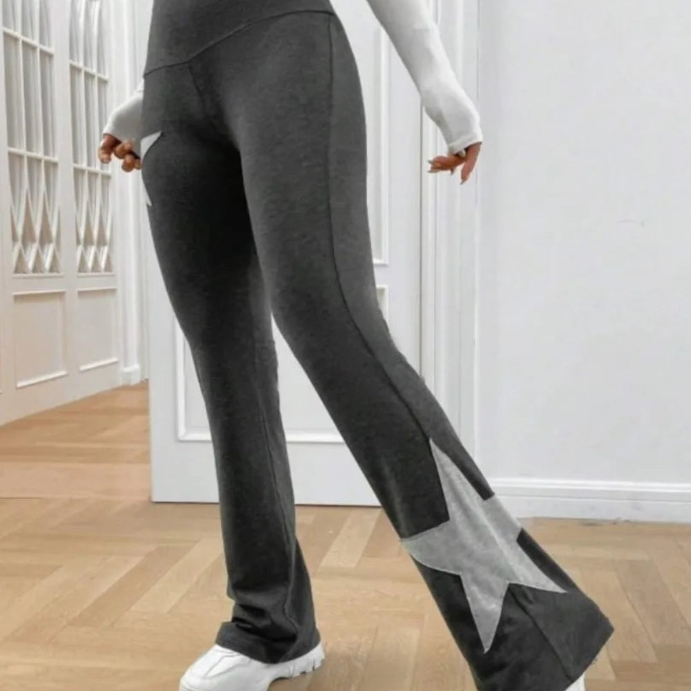 Pantalon long avec motif étoile pour femmes