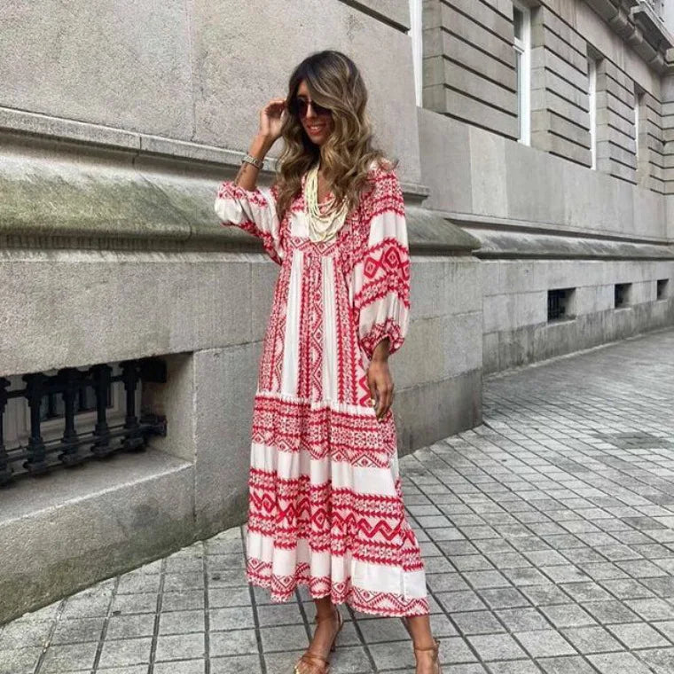 Robe longue à volants pour femmes