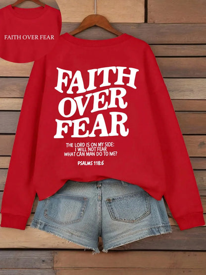 Sweat à Capuche Oversize Femme – Faith Over Fear