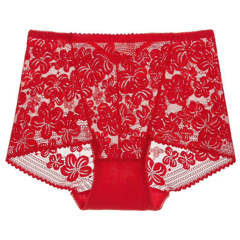 Culotte taille haute en dentelle sans couture pour femmes