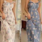Robe de nuit rétro à volants pour femmes