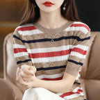 Pull ample à manches courtes pour femmes