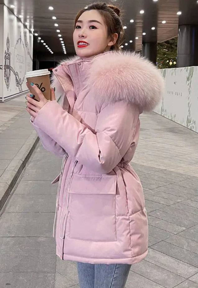 Manteau d'hiver matelassée en duvet pour femmes