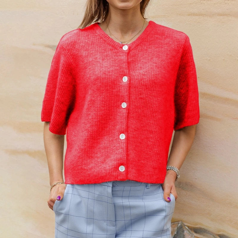 Cardigans vintage à manches courtes pour femmes