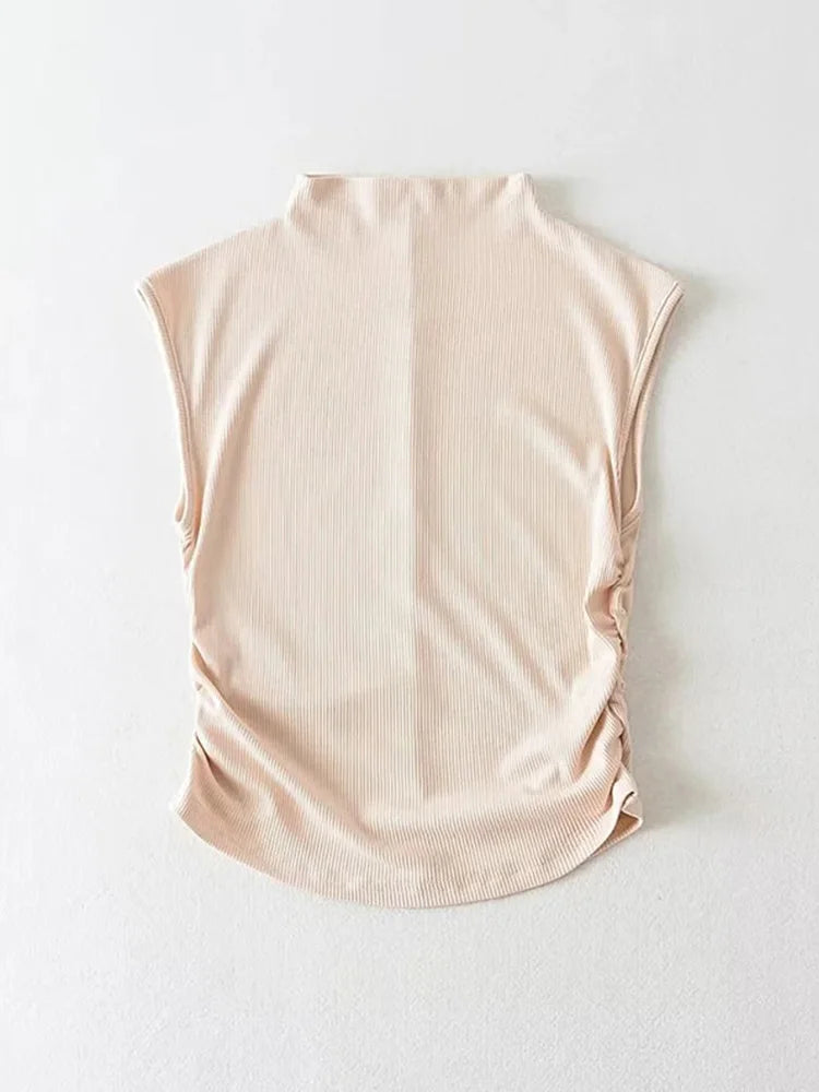 Débardeur Col Roulé Femme – Coupe Courte