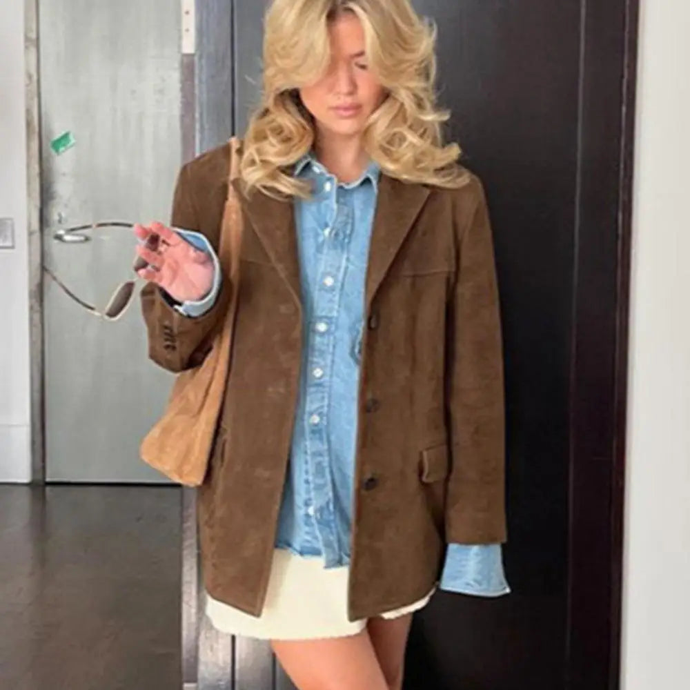 Veste confortable et décontractée de couleur unie pour femmes
