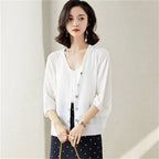 Cardigan fin à col en V pour femmes