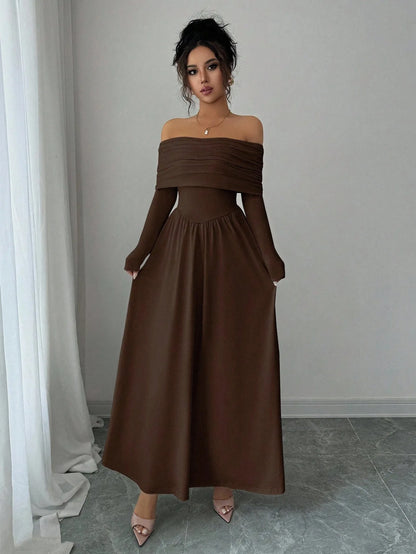 Robe Longue Trapèze Femme – Taille Cintrée