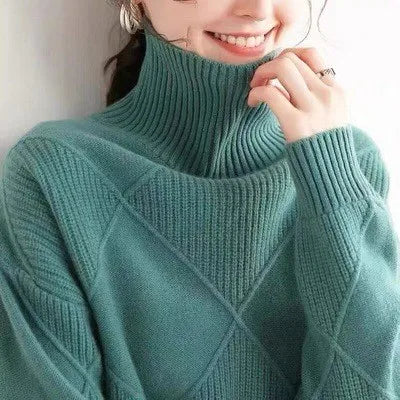 Pull à col roulé en cachemire pour femmes