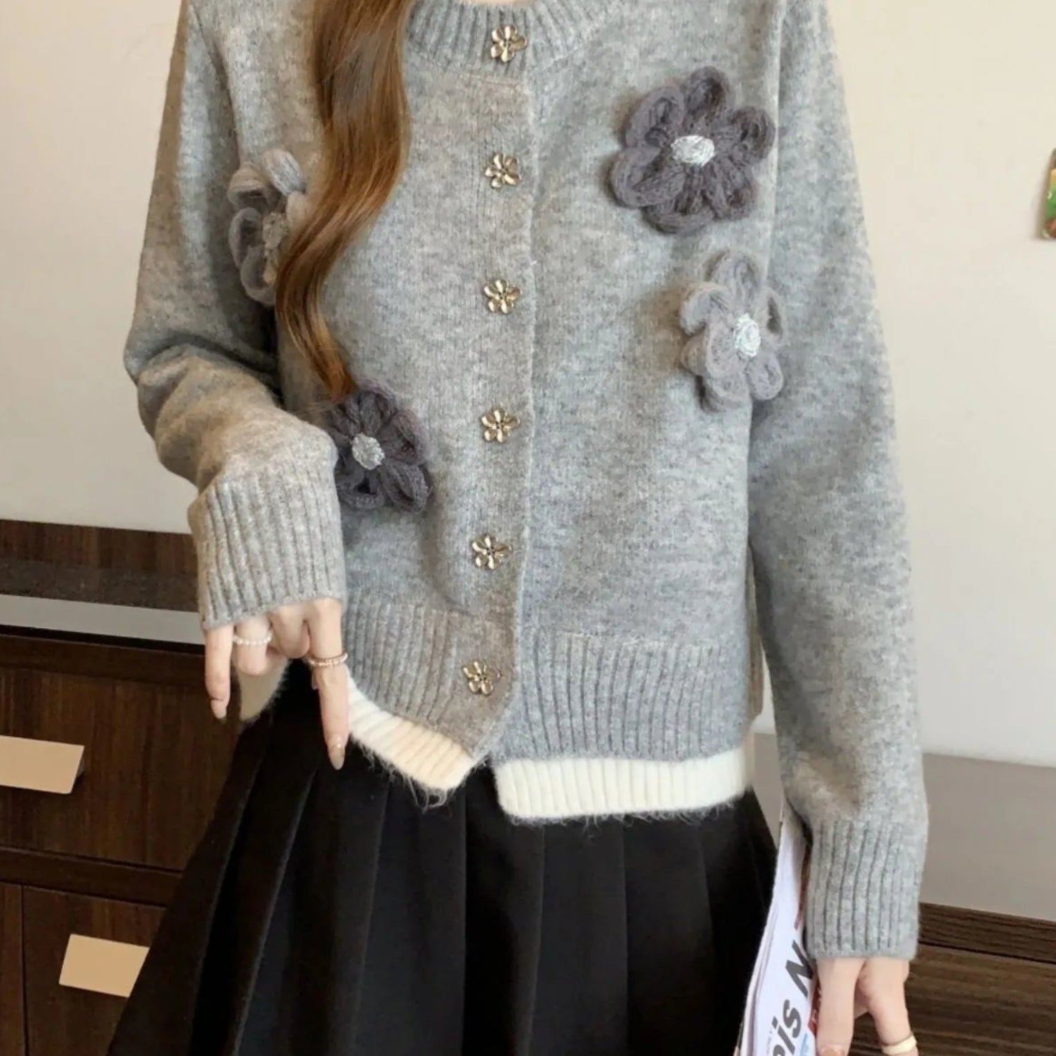 Cardigan court pour femmes