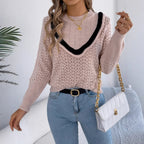 Pull tricoté à manches longues pour femmes