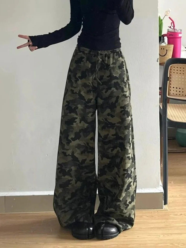 Pantalon cargo camouflage streetwear pour femmes