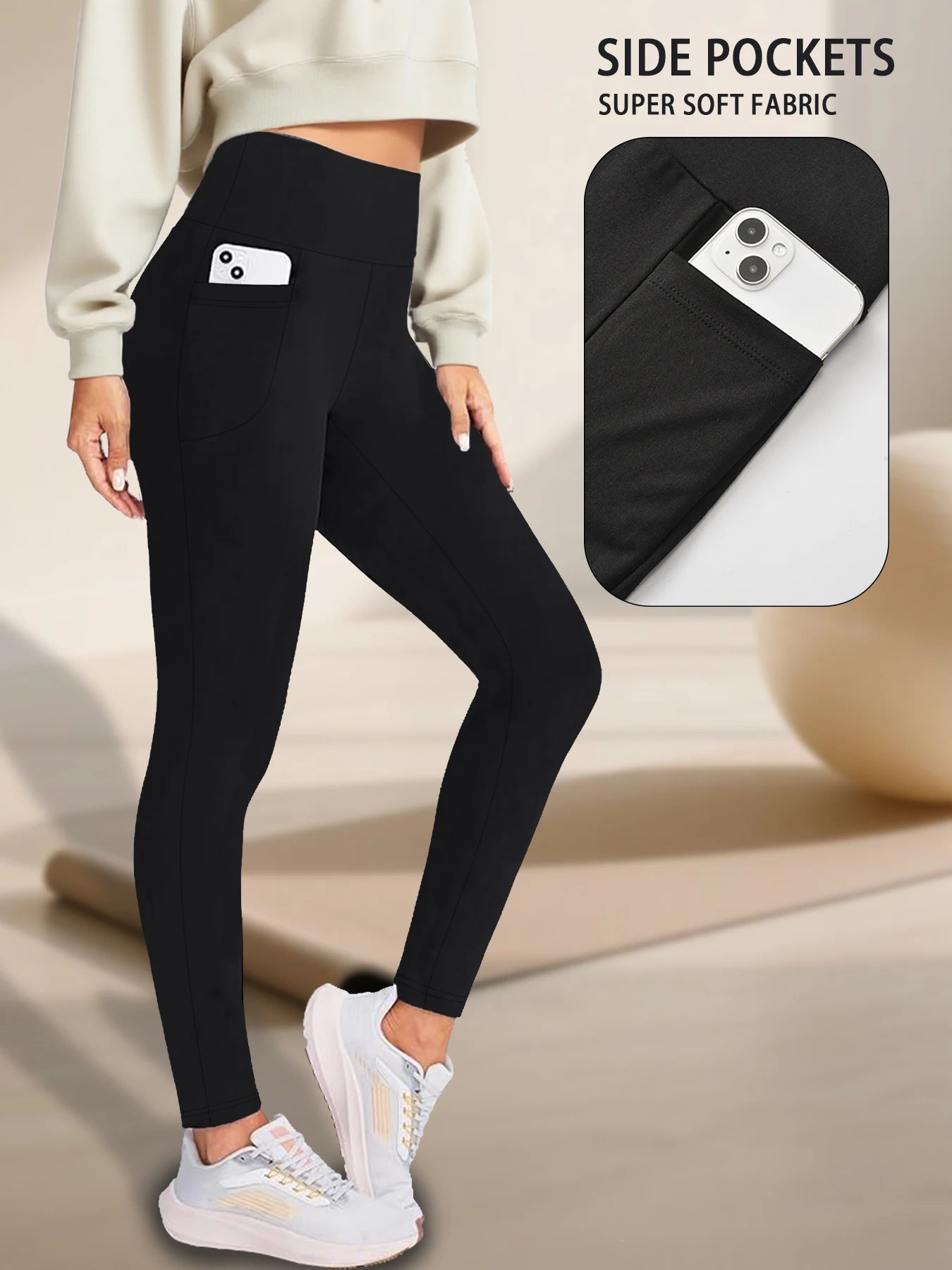 Leggings super doux avec poches pour femmes