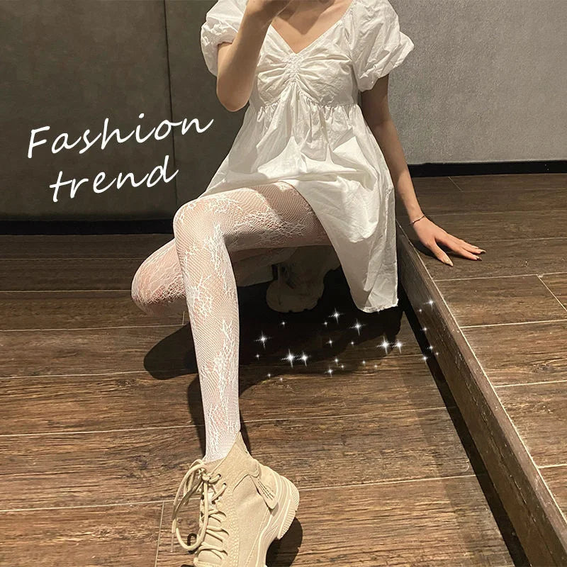 Collants résille floraux sexy pour femmes