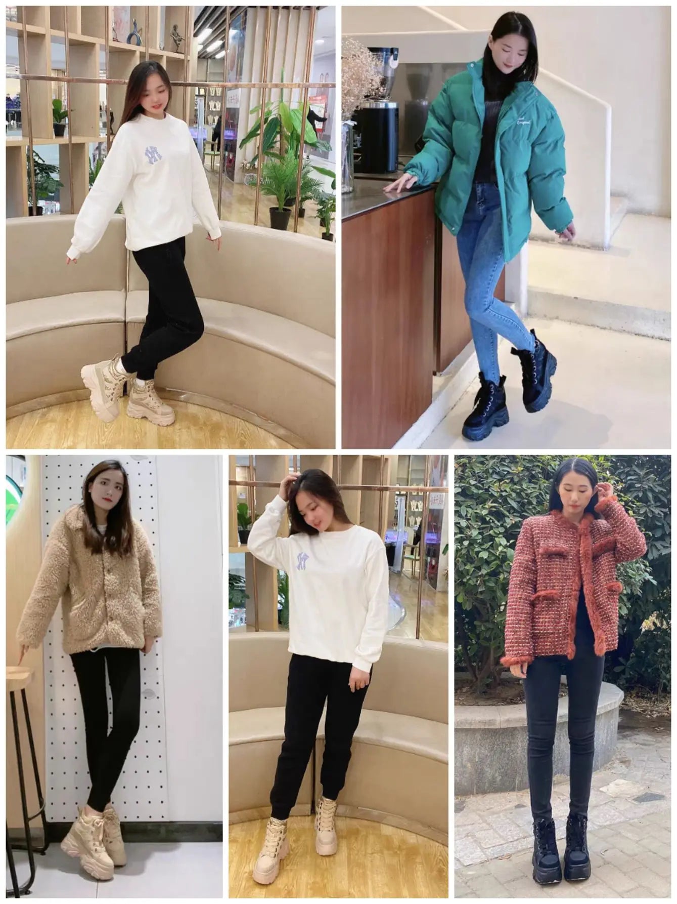 Chaussures à plateforme, compensées de rinçage en cuir de vache véritable pour femmes