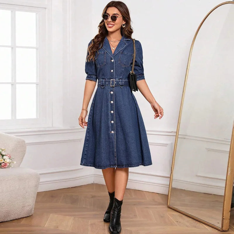 Robe en jean moulante amincissante pour femmes