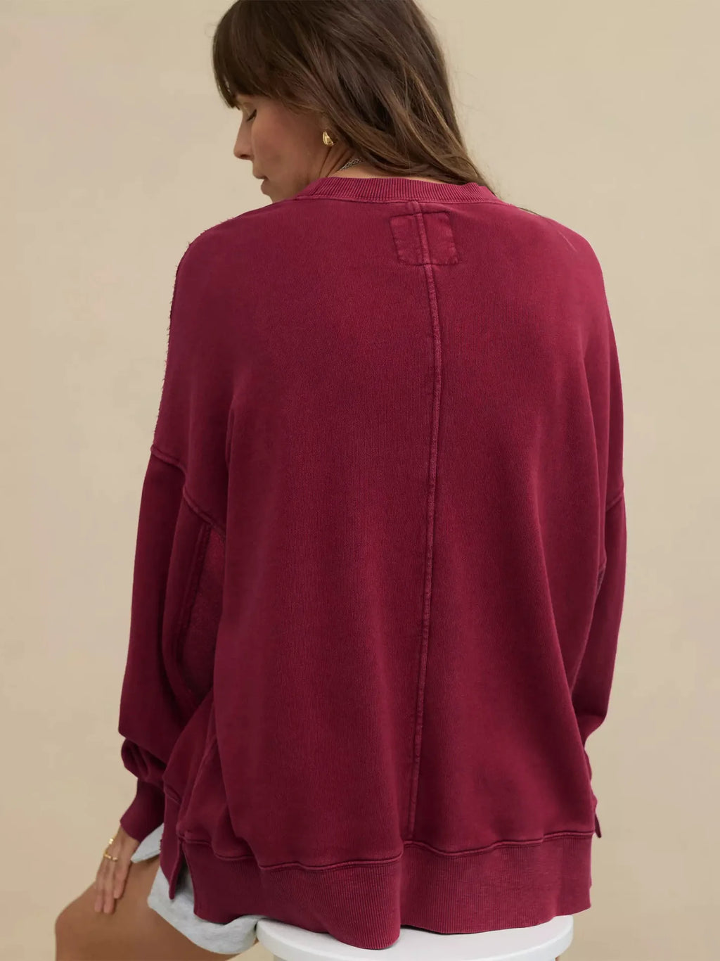 Sweat à capuche ample et décontracté à col rond pour femmes