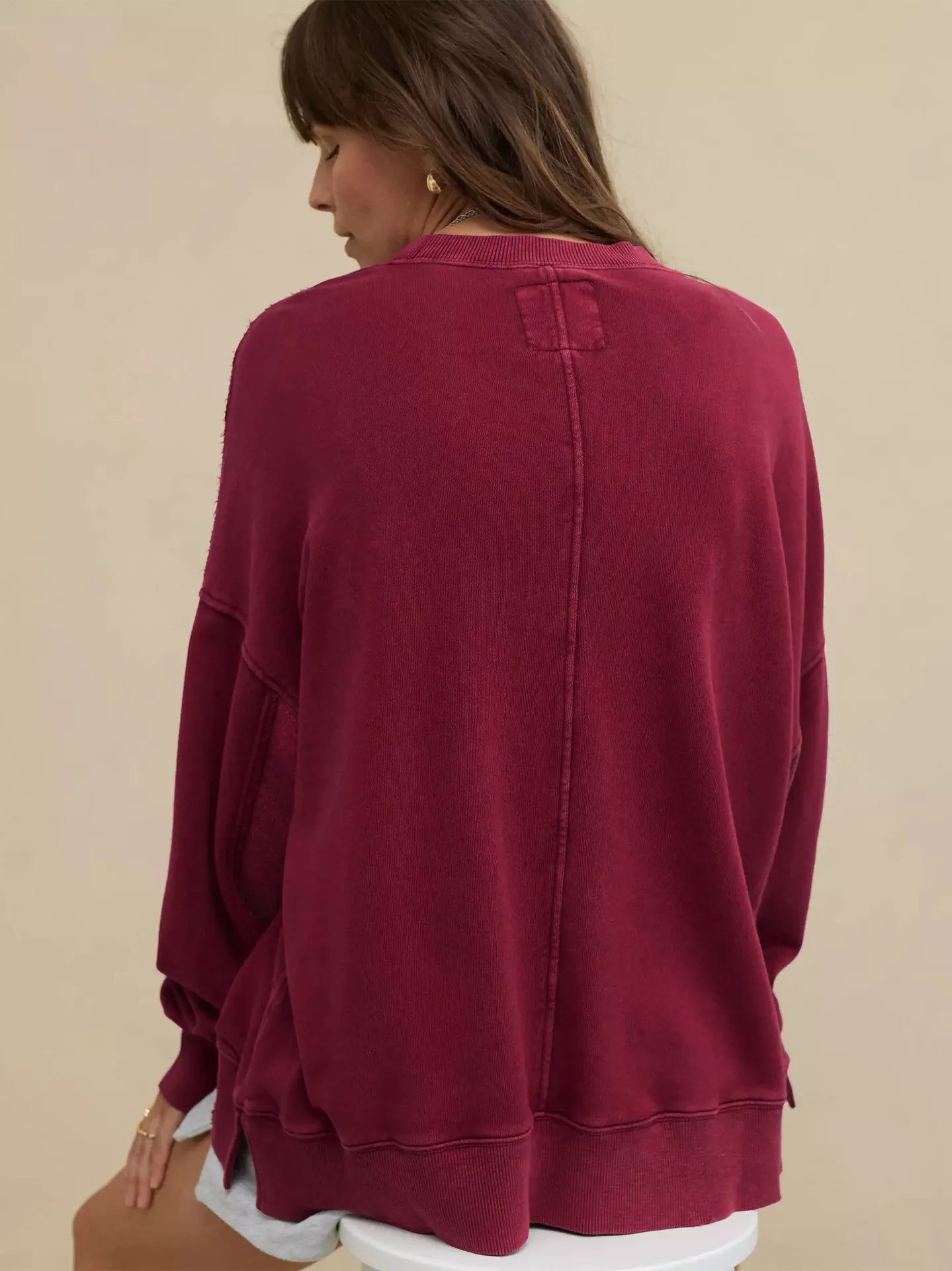 Sweat à capuche ample et décontracté à col rond pour femmes