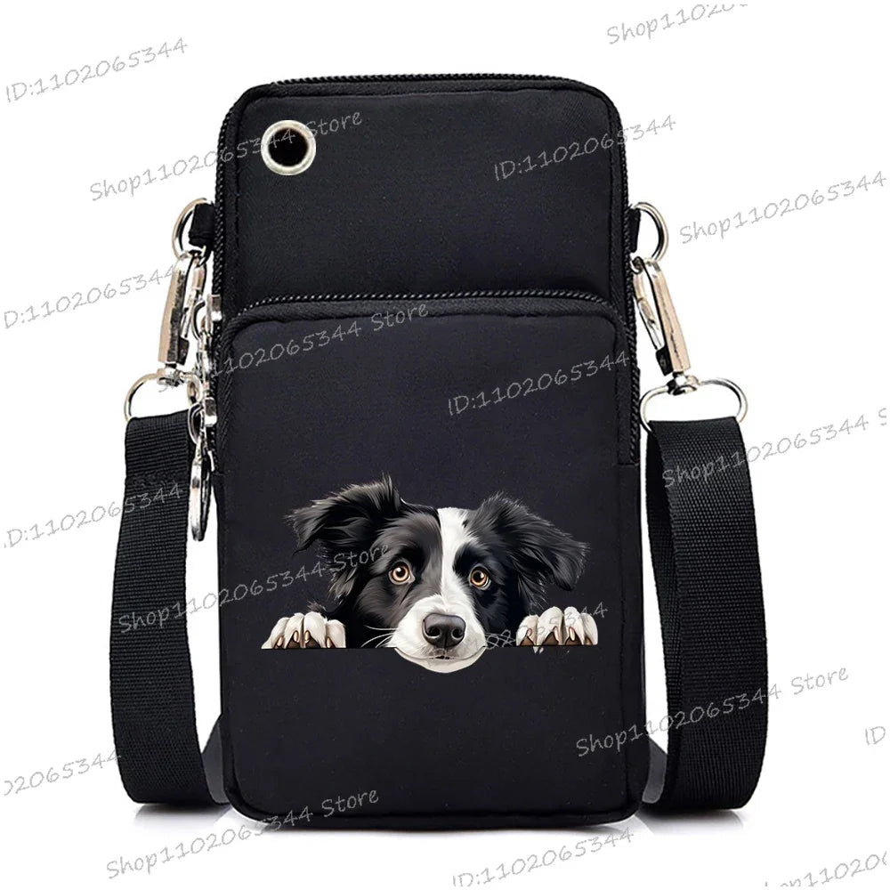 Sac à main pour téléphone portable imprimé chien 3D pour femmes