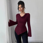 T-shirt à manches longues décontracté pour femmes