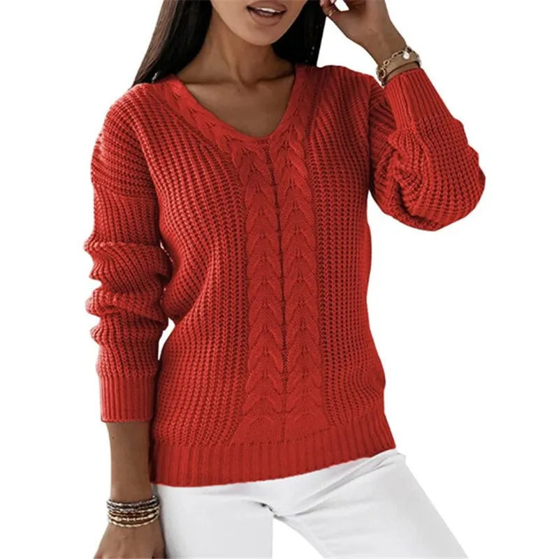 Pull ample en maille et manches longues pour femmes