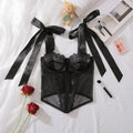 Corset en dentelle brodée de fleurs pour femmes