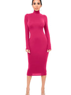 Robe à manches longues et col roulé pour femmes