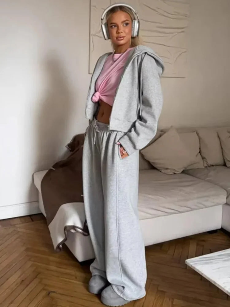 Ensemble de sport à fermeture éclair pour femmes