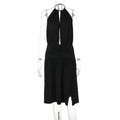 Robe longue dos nu sexy à col en V pour femmes
