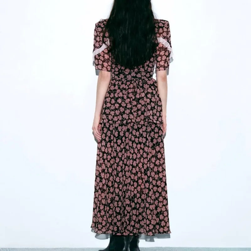 Robe longue à imprimé floral pour femmes