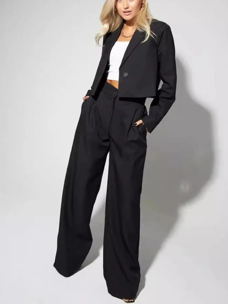 Ensemble deux pièces tailleur et pantalon pour femmes