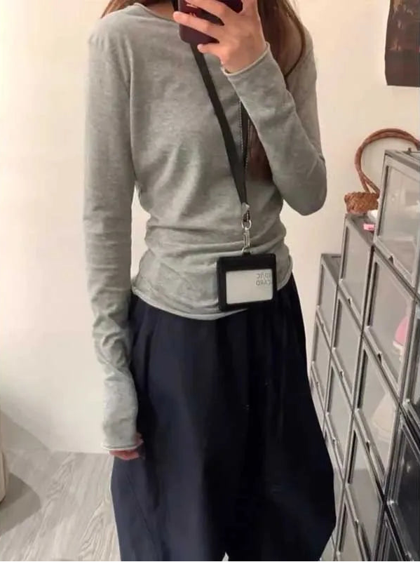Chemisier Gris Femme – Coupe Décontractée et Effet Froissé