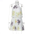 Robe mini dos nu à imprimé floral pour femmes