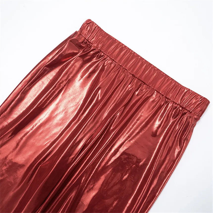 Ensemble 2 pièces en simili cuir dos nu pour femmes