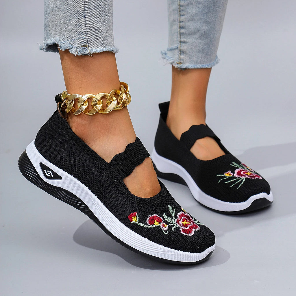 Chaussures plates d'été en maille respirante pour femmes