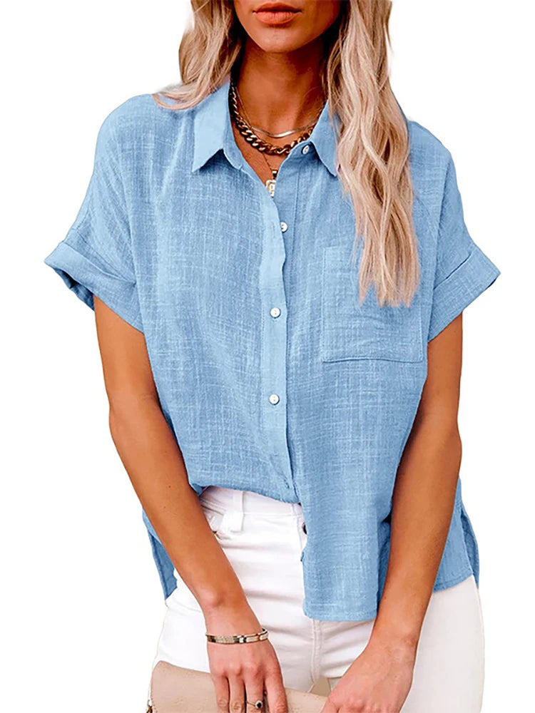 Chemise surdimensionnée en lin pour femmes