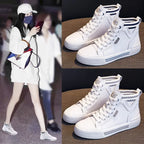 Basket montantes polyvalentes en cuir véritable pour femmes